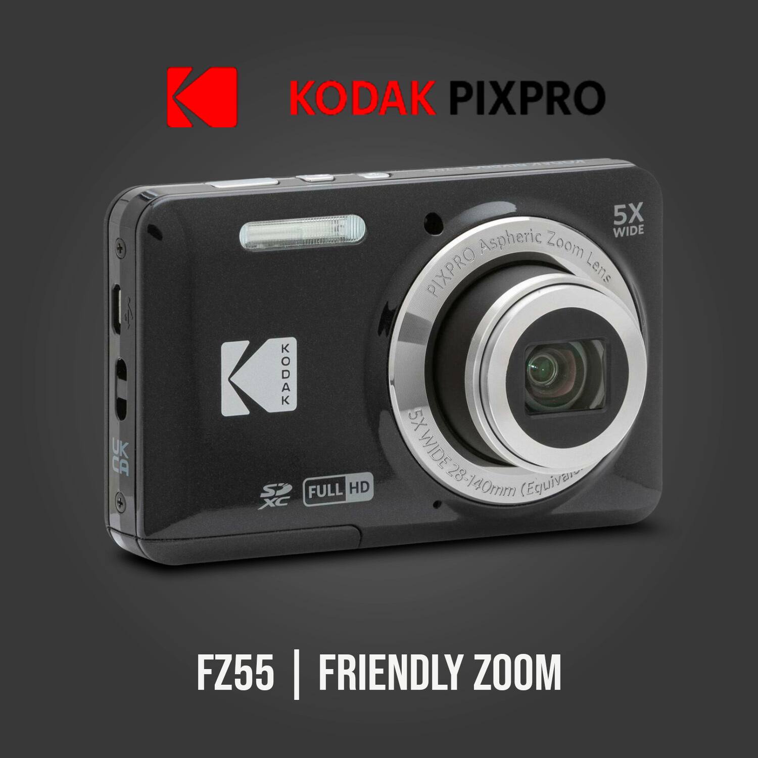 Kodak - PIXPRO Friendly Zoom FZ55 Digital Camera (Black) Bundle - Image 3