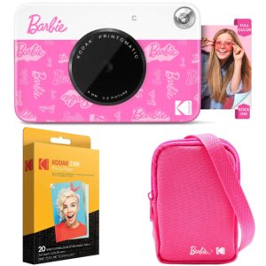 Kodak - Printomatic Instant Print Camera, Iconic Style Case + Zink Paper (20 Sheets) - Bundle - Light Pink