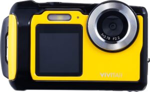 Vivitar - Dual Screen Waterproof Camera with 16x Digital Zoom and HD Video Recording - Yellow