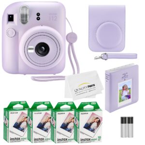 Fujifilm - Instax Mini 12 Instant Camera with Case 40 Fuji Films Decoration Stickers Frames Photo Album and More Accessory kit - Lilac Purple