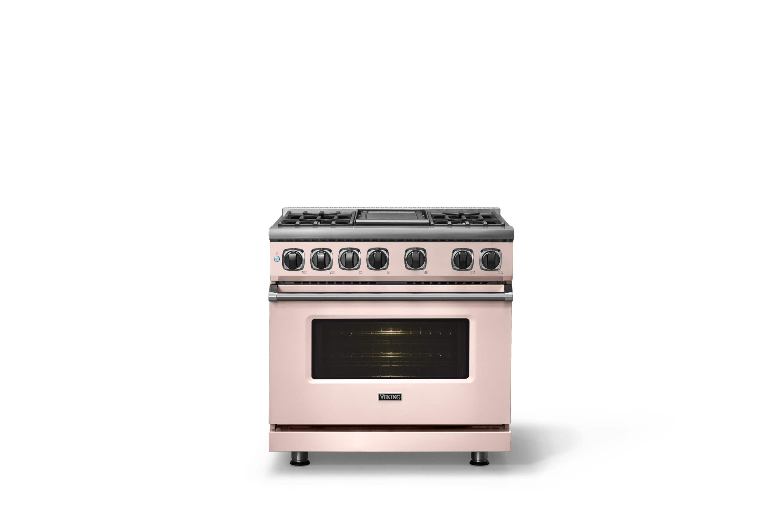 Viking - 36"W. 5.6 Cu. Ft. 7S Self-Clean Dual Fuel Range-Blush - Blush - Image 4