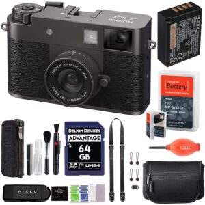Fujifilm - X Half Digital Camera (Charcoal Silver) Bundle with Extra Battery + Peak Design Strap + Advanced Accessories