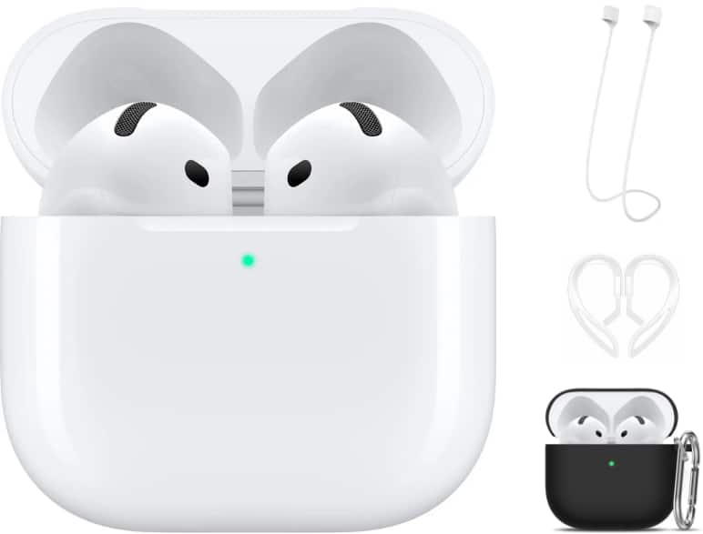 Apple - AirPods 4 With Black Accessory Kit - White