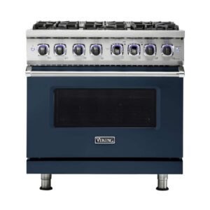 Viking - 36 in. Wide 6 Burner VGR Freestanding 7-Series Gas Range - Slate Blue