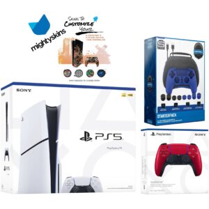 PlayStation 5 Slim Disc with Extra Controller, Pro Gamer Starter Kit and MightySkins Decal Voucher - PlayStation 5