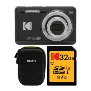 Kodak - PIXPRO Friendly Zoom FZ55 Digital Camera with Case and Memory Card - Black