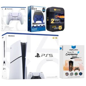 Playstation 5 Slim Disc with Extra Controller, Gamer Starter Kit and MightySkins Decal Voucher + 2 - PlayStation 5
