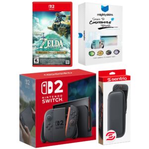 Switch 2 Video Game Console with Legend of Zelda Tears of the Kingdom, MightySkins Code and Protective Case - Nintendo Switch 2