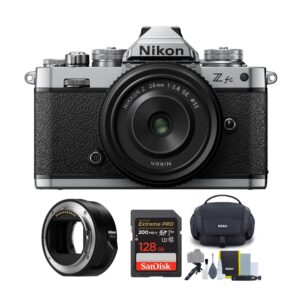 Nikon - Z fc Mirrorless Camera with 28mm Lens & FTZII Mount Adapter Deluxe Bundle - Black