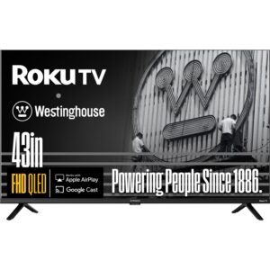 Westinghouse - 43" Class Smart Roku TV, FHD QLED, Dolby Digital+, Wi-Fi, Bluetooth, AirPlay, Alexa & Google Assistant